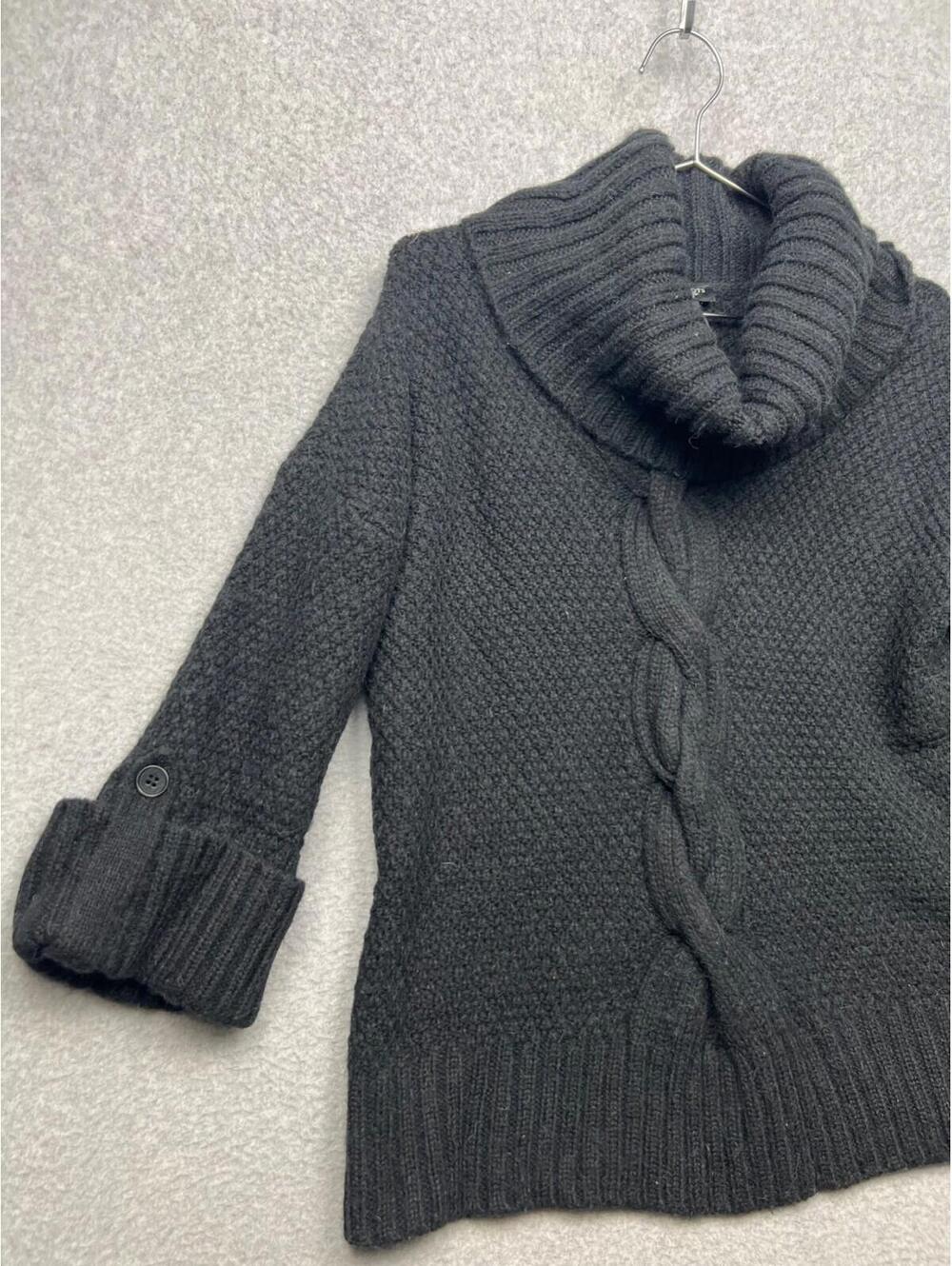 Talbots Chunky Thick Knit Sweater Ribbed Cable Turtleneck Wool Alpaca Petites S - Picture 3 of 11